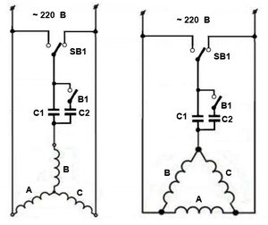 Схема подключения электродвигателя 220 в на 380 в